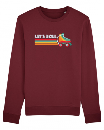 Let's Roll Skating Skater Vintage 70s 80s Burgundy