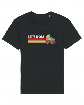 Let's Roll Skating Skater Vintage 70s 80s Black