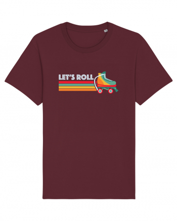 Let's Roll Skating Skater Vintage 70s 80s Burgundy