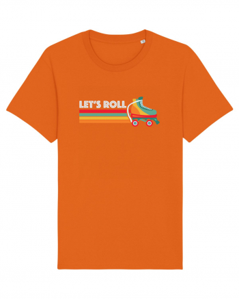 Let's Roll Skating Skater Vintage 70s 80s Bright Orange