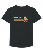 Let's Roll Skating Skater Vintage 70s 80s Tricou mânecă scurtă guler larg Bărbat Skater