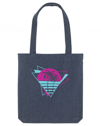 Palm Tree Retro 80s Midnight Blue