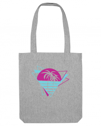 Palm Tree Retro 80s Heather Grey