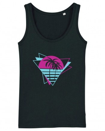 Palm Tree Retro 80s Black