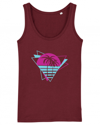 Palm Tree Retro 80s Burgundy