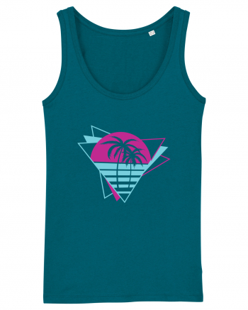 Palm Tree Retro 80s Ocean Depth