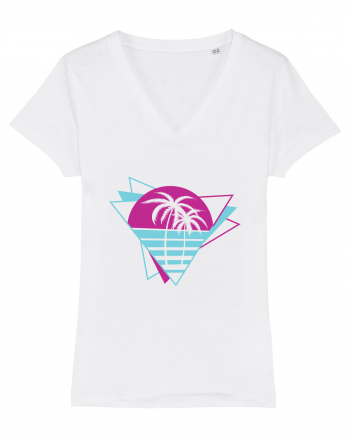 Palm Tree Retro 80s White