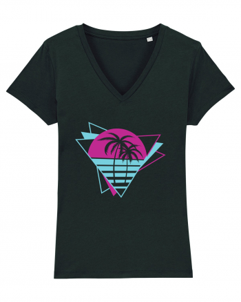 Palm Tree Retro 80s Black