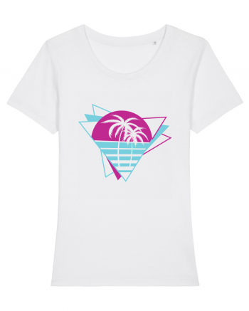 Palm Tree Retro 80s White