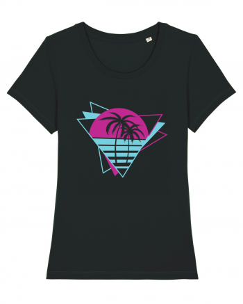 Palm Tree Retro 80s Black