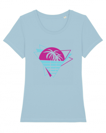 Palm Tree Retro 80s Sky Blue