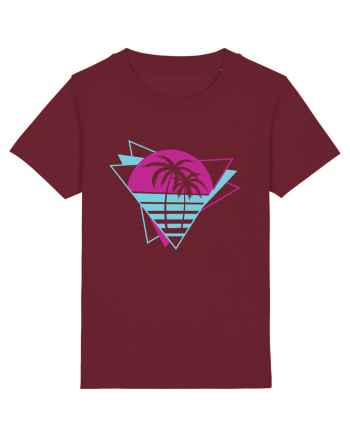 Palm Tree Retro 80s Burgundy