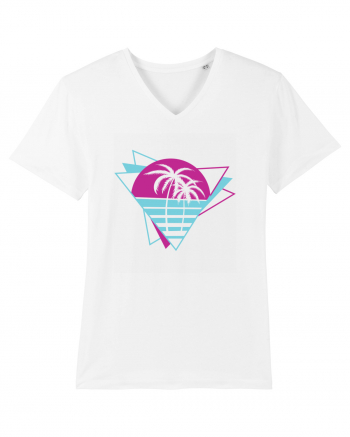 Palm Tree Retro 80s White