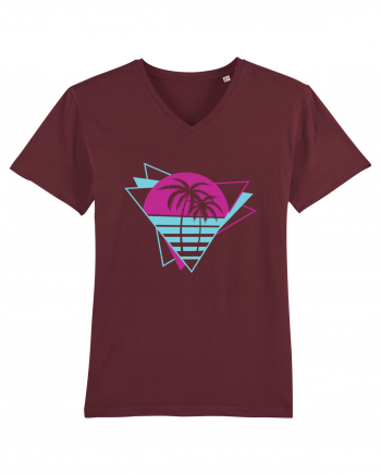 Palm Tree Retro 80s Burgundy