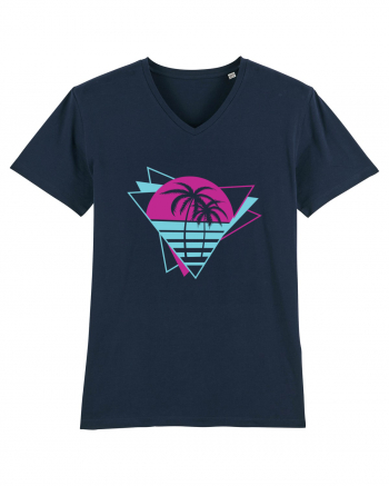 Palm Tree Retro 80s French Navy