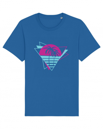 Palm Tree Retro 80s Royal Blue