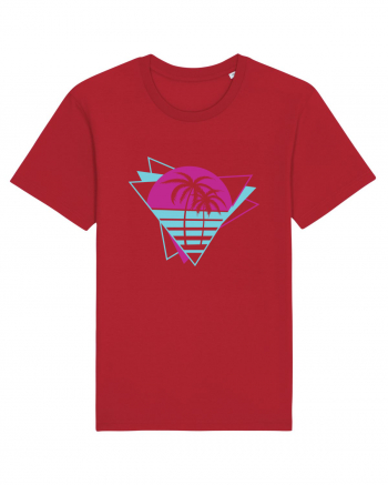 Palm Tree Retro 80s Red