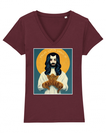 jesus cu pisici Burgundy