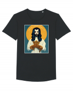 jesus cu pisici Tricou mânecă scurtă guler larg Bărbat Skater