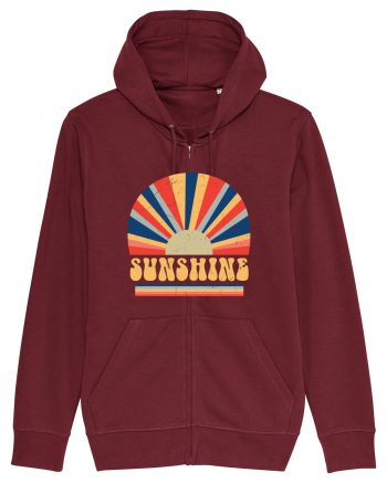 Retro 70s Style Hippie Sunshine Burgundy