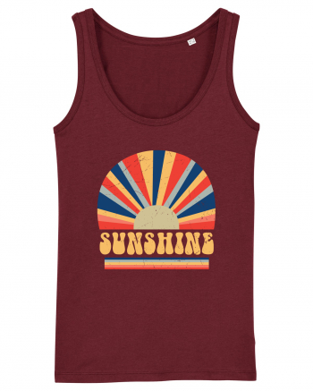 Retro 70s Style Hippie Sunshine Burgundy