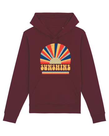 Retro 70s Style Hippie Sunshine Burgundy