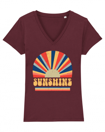 Retro 70s Style Hippie Sunshine Burgundy