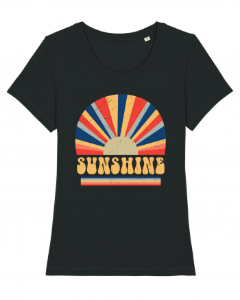 Retro 70s Style Hippie Sunshine Black