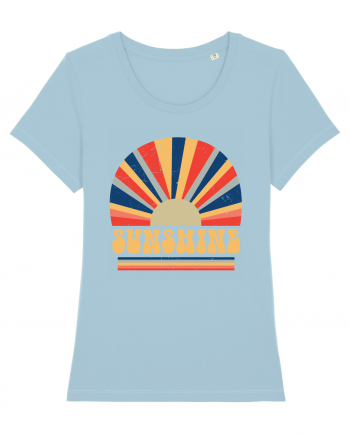 Retro 70s Style Hippie Sunshine Sky Blue