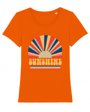 Retro 70s Style Hippie Sunshine Bright Orange
