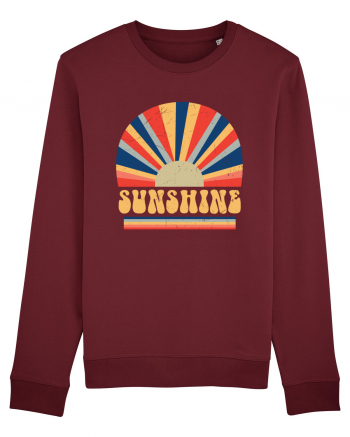 Retro 70s Style Hippie Sunshine Burgundy