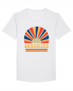 Retro 70s Style Hippie Sunshine Tricou mânecă scurtă guler larg Bărbat Skater