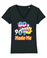 Retro 80s Baby 90s Made Me Tricou mânecă scurtă guler V Damă Evoker