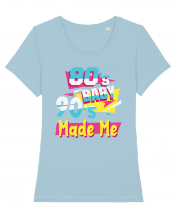 Retro 80s Baby 90s Made Me Sky Blue