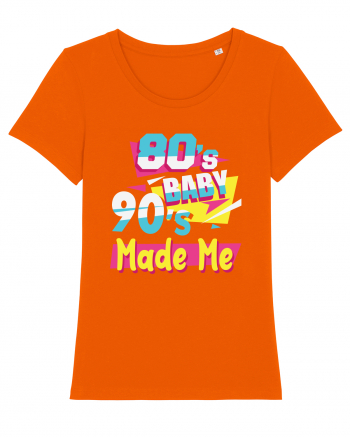 Retro 80s Baby 90s Made Me Bright Orange