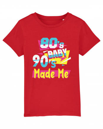 Retro 80s Baby 90s Made Me Red