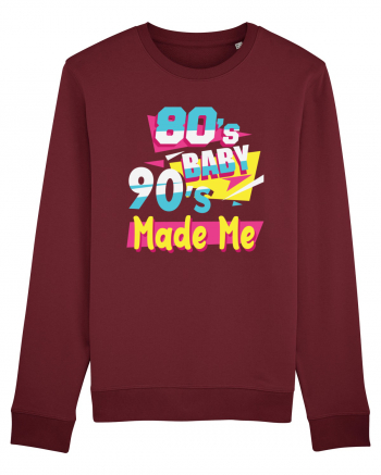 Retro 80s Baby 90s Made Me Burgundy