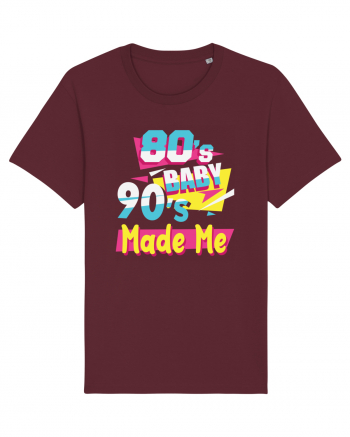 Retro 80s Baby 90s Made Me Burgundy