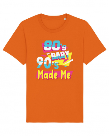 Retro 80s Baby 90s Made Me Bright Orange