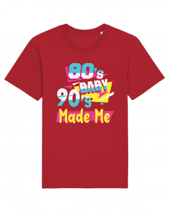 Retro 80s Baby 90s Made Me Red