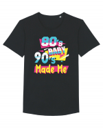 Retro 80s Baby 90s Made Me Tricou mânecă scurtă guler larg Bărbat Skater