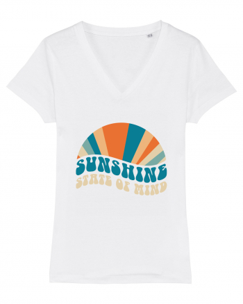 Sunshine State of Mind Retro Sunset White