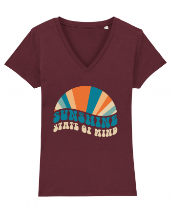 Sunshine State of Mind Retro Sunset Burgundy