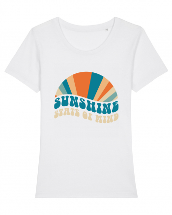 Sunshine State of Mind Retro Sunset White