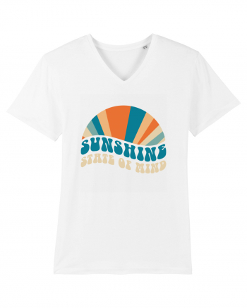 Sunshine State of Mind Retro Sunset White