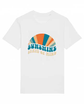 Sunshine State of Mind Retro Sunset White