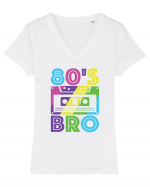 This Is My 80s Bro Style Vintage Tricou mânecă scurtă guler V Damă Evoker