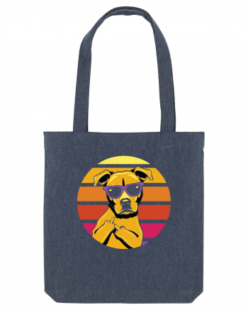 Thug Dog 80s Retro Style Midnight Blue