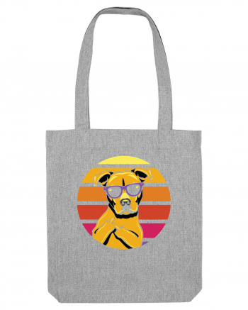 Thug Dog 80s Retro Style Heather Grey