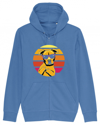 Thug Dog 80s Retro Style Bright Blue